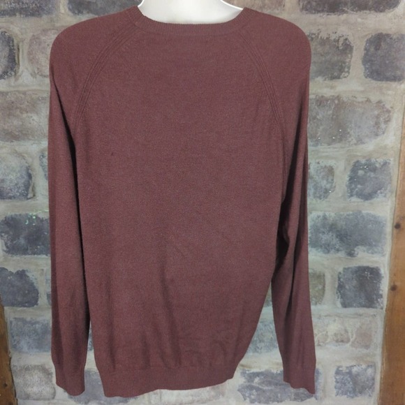 NORTHERN Isles Brown Crew Neck Silk Rayon Cashmere Sweater Men's Size Large - Picture 6 of 14